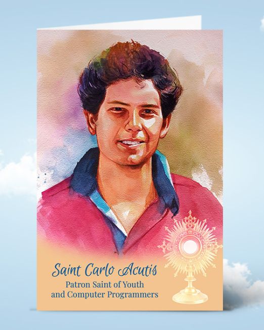 St. Carlo Acutis: Folded Prayer Card- SCA-5
