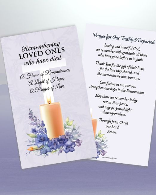 Plastic Prayer Card: Faithful Departed - November N-9 - Pack of 50