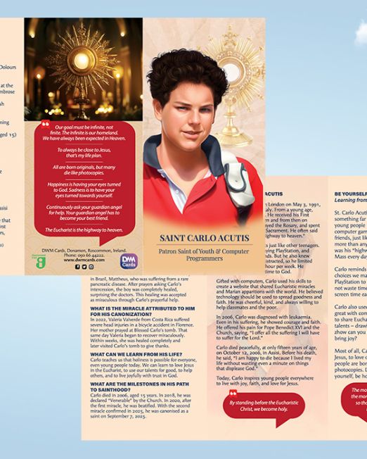 St. Carlo Acutis: DL 6 page Flyer - SCA-25- Pack of 50