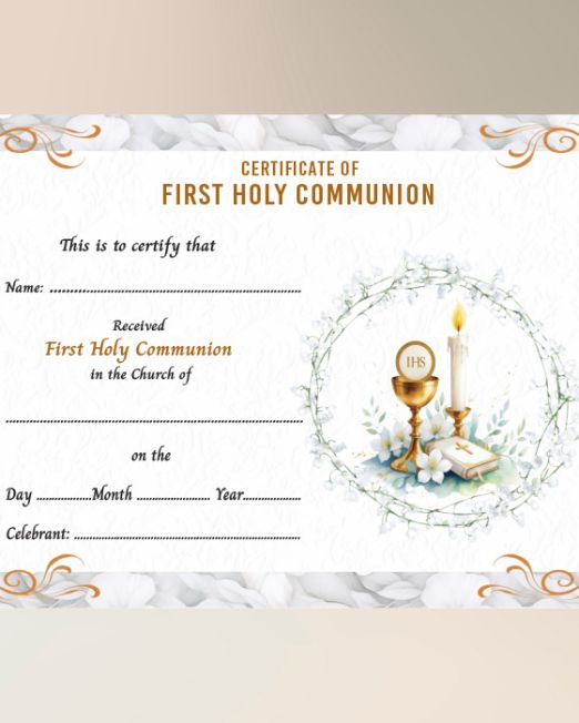 Holy Communion Certificate CTH-2- Pack 100